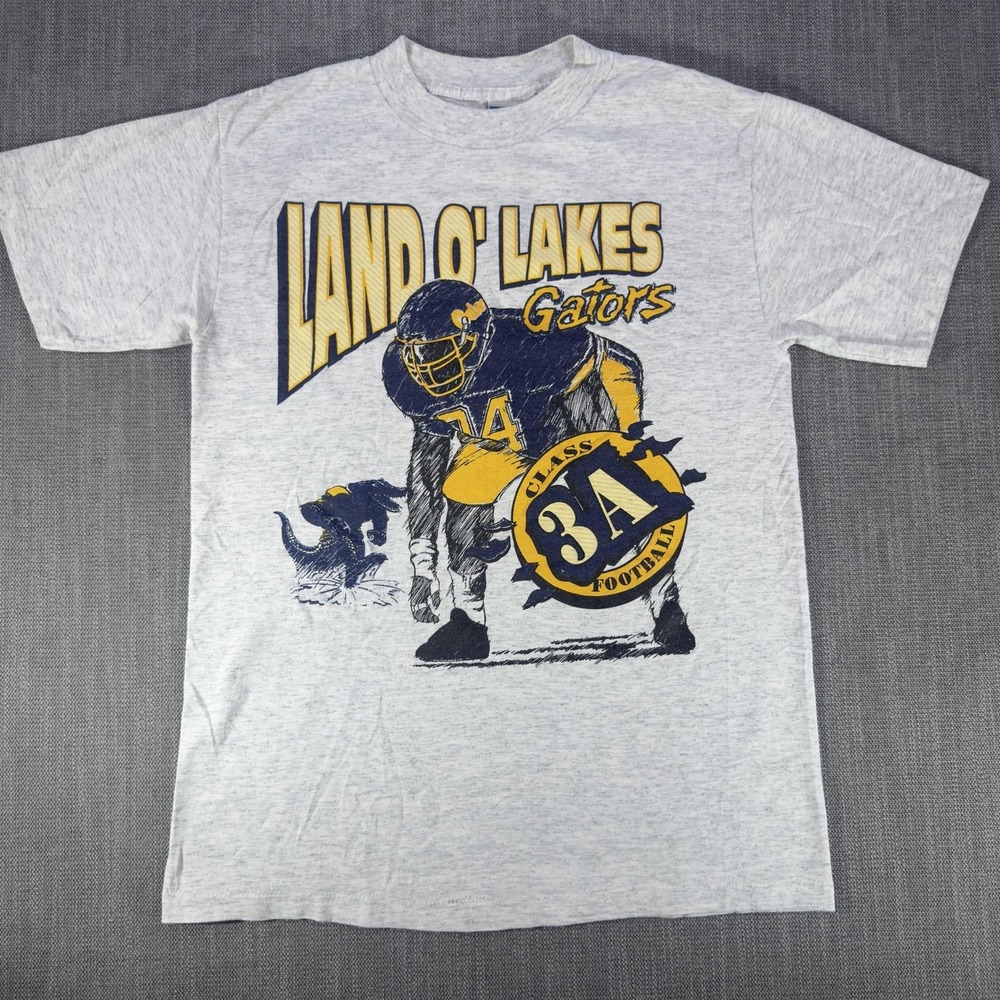 Vintage Land O Lakes Gators Shirt Mens Medium Gray Football 3A All Sport
